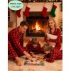 image:imageSWOMOG Family Christmas Pajamas Set Women amp Men Long Sleeve Pj Set Party Sleepwear ButtonDown Loungewear SetRed With Black Grid