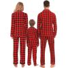 image:imageSWOMOG Family Christmas Pajamas Set Women amp Men Long Sleeve Pj Set Party Sleepwear ButtonDown Loungewear SetRed With Black Grid