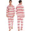 image:imageSWOMOG Family Christmas Pajamas Set Women amp Men Long Sleeve Pj Set Party Sleepwear ButtonDown Loungewear SetWhite With Flower Deer
