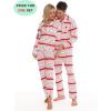 image:imageSWOMOG Family Christmas Pajamas Set Women amp Men Long Sleeve Pj Set Party Sleepwear ButtonDown Loungewear SetWhite With Flower Deer