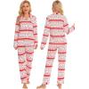 image:imageSWOMOG Family Christmas Pajamas Set Women amp Men Long Sleeve Pj Set Party Sleepwear ButtonDown Loungewear SetWhite With Flower Deer