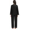 image:imageSWOMOG Family Matching Button Down Pajamas Pjs Silk Satin Long Sleeve Shirt Long Pants Set Sleepwear 2 Pcs Outfits LoungewearBlack