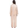 image:imageSWOMOG Family Matching Button Down Pajamas Pjs Silk Satin Long Sleeve Shirt Long Pants Set Sleepwear 2 Pcs Outfits LoungewearChampagne