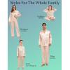 image:imageSWOMOG Family Matching Button Down Pajamas Pjs Silk Satin Long Sleeve Shirt Long Pants Set Sleepwear 2 Pcs Outfits LoungewearChampagne
