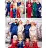image:imageSWOMOG Family Matching Button Down Pajamas Pjs Silk Satin Long Sleeve Shirt Long Pants Set Sleepwear 2 Pcs Outfits LoungewearChampagne