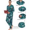 image:imageSWOMOG Family Matching Button Down Pajamas Pjs Silk Satin Long Sleeve Shirt Long Pants Set Sleepwear 2 Pcs Outfits LoungewearGreen Snowman