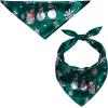 image:imageSWOMOG Family Matching Button Down Pajamas Pjs Silk Satin Long Sleeve Shirt Long Pants Set Sleepwear 2 Pcs Outfits LoungewearGreen Snowman
