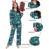 image:imageSWOMOG Family Matching Button Down Pajamas Pjs Silk Satin Long Sleeve Shirt Long Pants Set Sleepwear 2 Pcs Outfits LoungewearGreen Snowman