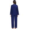 image:imageSWOMOG Family Matching Button Down Pajamas Pjs Silk Satin Long Sleeve Shirt Long Pants Set Sleepwear 2 Pcs Outfits LoungewearNavy Blue