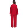 image:imageSWOMOG Family Matching Button Down Pajamas Pjs Silk Satin Long Sleeve Shirt Long Pants Set Sleepwear 2 Pcs Outfits LoungewearRed