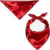 image:imageSWOMOG Family Matching Button Down Pajamas Pjs Silk Satin Long Sleeve Shirt Long Pants Set Sleepwear 2 Pcs Outfits LoungewearRed