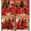image:imageSWOMOG Family Matching Button Down Pajamas Pjs Silk Satin Long Sleeve Shirt Long Pants Set Sleepwear 2 Pcs Outfits LoungewearRed Candy Cane