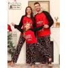image:imageSWOMOG Family Matching Christmas Pajamas Sets MenWomen Plaid Pants Loungewear and Printed Long Sleeve PjsAcandy Cane