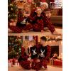 image:imageSWOMOG Family Matching Christmas Pajamas Sets MenWomen Plaid Pants Loungewear and Printed Long Sleeve PjsAgold Letter Deer