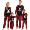 image:imageSWOMOG Family Matching Christmas Pajamas Sets MenWomen Plaid Pants Loungewear and Printed Long Sleeve PjsAgold Letter Deer