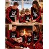 image:imageSWOMOG Family Matching Christmas Pajamas Sets MenWomen Plaid Pants Loungewear and Printed Long Sleeve PjsAletter Deer