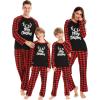 image:imageSWOMOG Family Matching Christmas Pajamas Sets MenWomen Plaid Pants Loungewear and Printed Long Sleeve PjsAletter Deer