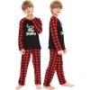 image:imageSWOMOG Family Matching Christmas Pajamas Sets MenWomen Plaid Pants Loungewear and Printed Long Sleeve PjsAletter Deer