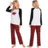 image:imageSWOMOG Family Matching Christmas Pajamas Sets MenWomen Plaid Pants Loungewear and Printed Long Sleeve PjsZchristmas Bear