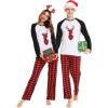image:imageSWOMOG Family Matching Christmas Pajamas Sets MenWomen Plaid Pants Loungewear and Printed Long Sleeve PjsZchristmas Deer
