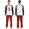 image:imageSWOMOG Family Matching Christmas Pajamas Sets MenWomen Plaid Pants Loungewear and Printed Long Sleeve PjsZchristmas Deer