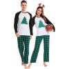image:imageSWOMOG Family Matching Christmas Pajamas Sets MenWomen Plaid Pants Loungewear and Printed Long Sleeve PjsZletter Tree