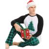 image:imageSWOMOG Family Matching Christmas Pajamas Sets MenWomen Plaid Pants Loungewear and Printed Long Sleeve PjsZletter Tree
