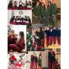 image:imageSWOMOG Family Matching Christmas Pajamas Sets MenWomen Plaid Pants Loungewear and Printed Long Sleeve PjsZred Black Plaid