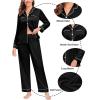 image:imageSWOMOG Family Matching Pajamas Set Christmas Pajamas Long Sleeve Button Down Pj Set 2Pcs Festival Party SleepwearBlack