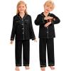 image:imageSWOMOG Family Matching Pajamas Set Christmas Pajamas Long Sleeve Button Down Pj Set 2Pcs Festival Party SleepwearBlack