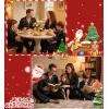image:imageSWOMOG Family Matching Pajamas Set Christmas Pajamas Long Sleeve Button Down Pj Set 2Pcs Festival Party SleepwearBlack