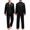 image:imageSWOMOG Family Matching Pajamas Set Christmas Pajamas Long Sleeve Button Down Pj Set 2Pcs Festival Party SleepwearBlack
