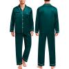 image:imageSWOMOG Family Matching Pajamas Set Christmas Pajamas Long Sleeve Button Down Pj Set 2Pcs Festival Party SleepwearDark Green