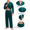 image:imageSWOMOG Family Matching Pajamas Set Christmas Pajamas Long Sleeve Button Down Pj Set 2Pcs Festival Party SleepwearDark Green