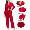 image:imageSWOMOG Family Matching Pajamas Set Christmas Pajamas Long Sleeve Button Down Pj Set 2Pcs Festival Party SleepwearRed