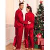 image:imageSWOMOG Family Matching Pajamas Set Christmas Pajamas Long Sleeve Button Down Pj Set 2Pcs Festival Party SleepwearRed Stripes