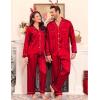 image:imageSWOMOG Family Matching Pajamas Set Christmas Pajamas Long Sleeve Button Down Pj Set 2Pcs Festival Party SleepwearRed Stripes
