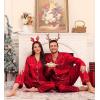 image:imageSWOMOG Family Matching Pajamas Set Christmas Pajamas Long Sleeve Button Down Pj Set 2Pcs Festival Party SleepwearRed Stripes