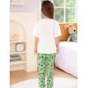 image:imageSWOMOG Girls Pajamas Sets 3 Piece Short Sleeve Sleepwear Summer Cute Pjs Cartoon Print Loungewear for Kids Size 615Love Avocado
