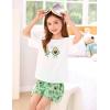 image:imageSWOMOG Girls Pajamas Sets 3 Piece Short Sleeve Sleepwear Summer Cute Pjs Cartoon Print Loungewear for Kids Size 615Love Avocado