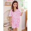 image:imageSWOMOG Girls Pajamas Sets 3 Piece Short Sleeve Sleepwear Summer Cute Pjs Cartoon Print Loungewear for Kids Size 615Pink Monkey