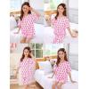 image:imageSWOMOG Girls Pajamas Sets 3 Piece Short Sleeve Sleepwear Summer Cute Pjs Cartoon Print Loungewear for Kids Size 615Pink Monkey