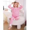 image:imageSWOMOG Girls Pajamas Sets 3 Piece Short Sleeve Sleepwear Summer Cute Pjs Cartoon Print Loungewear for Kids Size 615Pink Monkey