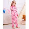 image:imageSWOMOG Girls Pajamas Sets 3 Piece Short Sleeve Sleepwear Summer Cute Pjs Cartoon Print Loungewear for Kids Size 615Pink Smileflower
