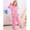 image:imageSWOMOG Girls Pajamas Sets 3 Piece Short Sleeve Sleepwear Summer Cute Pjs Cartoon Print Loungewear for Kids Size 615Pink Smileflower