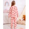 image:imageSWOMOG Girls Pajamas Sets 3 Piece Short Sleeve Sleepwear Summer Cute Pjs Cartoon Print Loungewear for Kids Size 615Pink Strawberry