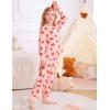 image:imageSWOMOG Girls Pajamas Sets 3 Piece Short Sleeve Sleepwear Summer Cute Pjs Cartoon Print Loungewear for Kids Size 615Pink Strawberry