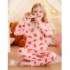 image:imageSWOMOG Girls Pajamas Sets 3 Piece Short Sleeve Sleepwear Summer Cute Pjs Cartoon Print Loungewear for Kids Size 615Pink Strawberry