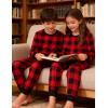 image:imageSWOMOG Girls Pajamas Sets 3 Piece Short Sleeve Sleepwear Summer Cute Pjs Cartoon Print Loungewear for Kids Size 615Red Plaid