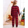 image:imageSWOMOG Girls Pajamas Sets 3 Piece Short Sleeve Sleepwear Summer Cute Pjs Cartoon Print Loungewear for Kids Size 615Red Plaid